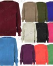 Ladies-Long-Sleeve-Chunky-Knitted-OverSized-Baggy-Womens-Plain-Jumper-Top-8-14-0-5