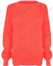 Ladies-Long-Sleeve-Chunky-Knitted-OverSized-Baggy-Womens-Plain-Jumper-Top-8-14-0-7
