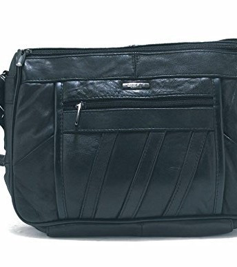 Ladies-Medum-Sized-Black-Nappa-Leather-Handbag-with-2-compartments-0