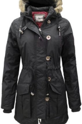 Ladies-Military-Brave-Soul-Fur-Hooded-Padded-Quilted-Parka-Jacket-Coat-Size-8-16-Black-X-Small-8-0