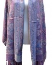 Ladies-Pashmina-Scarf-Stole-Shawl-WrapPatterned-Mosaic-Floral-Design-Warm-and-Luxurious-Lilac-Purple-0