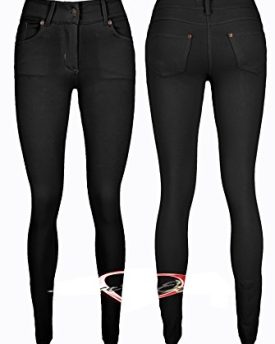 Ladies-STRETCH-Pocket-Skinny-Jean-Jeggings-Size-8-10-12-14-L-12-BLACK-0