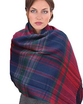 Ladies-Sophia-Plaid-Check-Large-Square-Warm-Thermal-Winter-Fashion-Blanket-Scarf-Wine-0