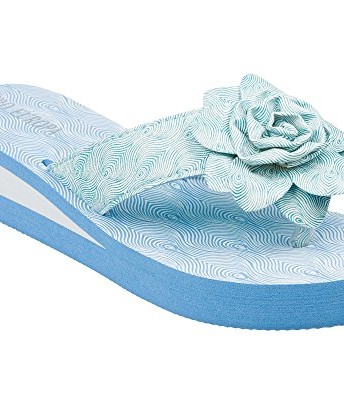 Ladies-Summer-Beach-Flip-Flop-Sandals-With-Rose-Detailed-Design-Size-3-to-8-UK-5-UK-38-EURO-Blue-0