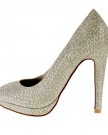 Ladies-TRUFFLE-Silver-Diamante-Sparkly-High-Heel-Bridal-Party-Prom-Court-Shoes-7-0-0