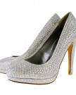 Ladies-TRUFFLE-Silver-Diamante-Sparkly-High-Heel-Bridal-Party-Prom-Court-Shoes-7-0