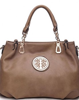 Ladies-Taupe-Faux-Leather-Slouch-Bag-With-Metal-Detail-0
