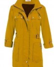 Ladies-Turn-Up-Long-Sleeve-Detachable-Hood-Shower-Proof-Womens-Coat-Jacket-Mustard-UK-18-0
