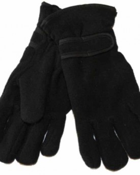 Ladies-Warm-Fleece-Winter-Gloves-Thermal-Thinsulate-Lined-Wrist-Strap-Black-0