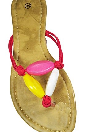 Ladies-Womens-Beaded-Flip-Flop-Sandals-sizes-4-8-6-UK-pinkstone-0
