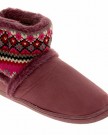 Ladies-Womens-COOLERS-Warm-Faux-Fur-Lined-Knitted-Outdoor-Sole-Slipper-Boots-Plum-Pink-Size-5-6-UK-0-0