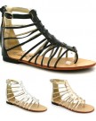 Ladies-Womens-New-Summer-Gladiator-Roman-Flat-Sandals-Shoes-Size-0