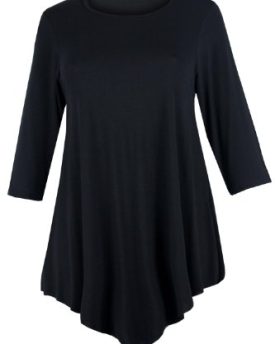 Ladies-Womens-Plus-Size-Three-Quarter-Sleeve-Round-Neck-Tunic-0