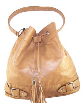 Ladies-drawstring-tan-tote-bag-made-from-soft-faux-leather-with-tassle-details-0