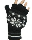 Ladies-luxury-fairisle-mitten-cap-gloves-Black-0