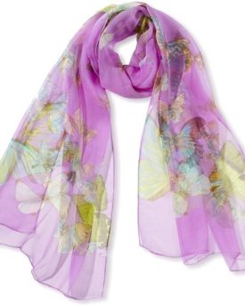 LadiesWomens-100-Silk-Butterfly-Pattern-Scarf-Available-in-Ivory-Blue-Red-Green-Purple-Purple-0