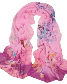 Lady-Chiffon-Scarf-Scarves-Neck-Shawl-Georgette-Magpie-Print-Colorful-Wrap-Stole-Rose-0