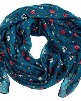 Ladybirds-Print-Design-Womens-Scarves-Dark-teal-0