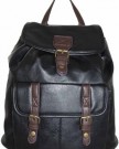 Large-Vintage-Faux-Leather-Deisgner-Backpack-Rucksack-Shoulder-Bag-Office-Work-College-BlackDark-Brown-Trim-0