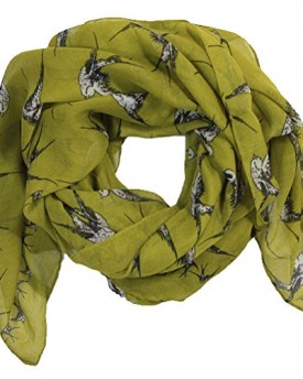 Large-birds-printed-design-women-scarf-Olive-green-0