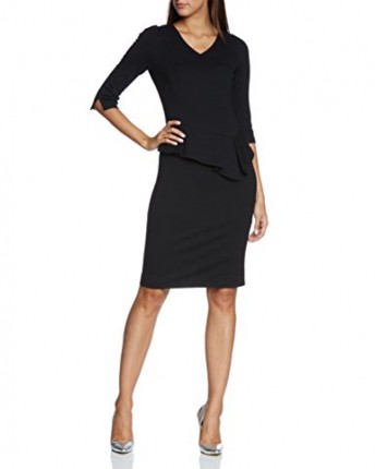 Laurl-Womens-34-sleeve-Dress-Black-Schwarz-Black-900-14-0