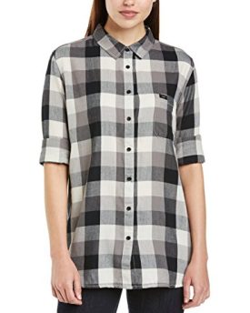 Lee-Womens-One-Pocket-Checkered-Crew-Neck-Long-Sleeve-Shirt-Black-Size-8-Manufacturer-Size-Large-0