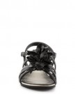 Lilley-Womens-Black-Flower-Strappy-Sandal-Size-7-Black-0-2