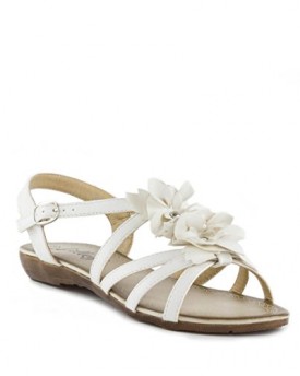 Lilley-Womens-White-Flower-Strappy-Sandal-Size-6-White-0