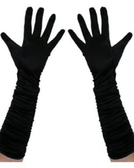 Long-Ruched-Satin-Evening-Gloves-Black-0