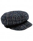 MCo-Ladies-Navy-Boucle-Textured-Fabric-Checked-Winter-Baker-Boy-Hat-Navy-One-Size-0