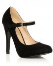 MISCHA-Black-Faux-Suede-Stiletto-Very-High-Heel-Mary-Janes-Shoes-Size-UK-7-EU-40-0-0