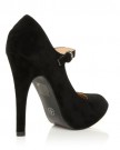 MISCHA-Black-Faux-Suede-Stiletto-Very-High-Heel-Mary-Janes-Shoes-Size-UK-7-EU-40-0-1