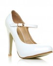 MISCHA-White-Patent-PU-Leather-Stiletto-Very-High-Heel-Mary-Janes-Shoes-Size-UK-5-EU-38-0-0