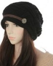 Masione-Slouch-Beanies-Button-Hats-Knitted-Crochet-Baggy-Beret-Skullies-Cap-Hat-for-Women-Winter-Ski-Party-Black-0