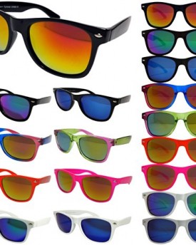 Mens-Ladies-Spectrum-Mirror-Lens-Wayfarer-Sunglasses-Various-Designs-100-UV400-Yellow-Neon-0