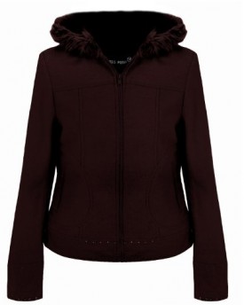 Miss-Posh-Womens-Ladies-Fleece-Full-Zipped-Hooded-Jacket-Coat-Chocolate-16-0