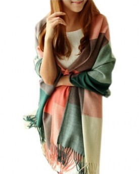 Multicolored-Checked-Scarves-Wraps-Wool-Spinning-Tassel-Shawl-Scarf-Wrap-Long-Pashmina-Stole-Pink-0