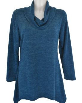 NEW-LADIES-WOMEN-COWL-NECK-WARM-SIDE-DIPPED-SMOCK-TOP-PLUS-SIZE-14-32-2830-TEAL-0