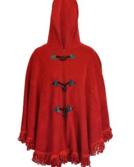 NEW-LADIES-WOMEN-WINTER-FLEECE-WARM-HOOD-CAPE-PONCHO-JACKET-PLUS-SIZE-16-30-XLXXL-22-30-RED-0