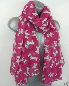 NEW-STYLISH-LADIES-WEST-HIGHLAND-TERRIER-SCOTTIE-DOG-SCARF-WRAP-IN-8-FANTASTIC-COLOURS-TO-CHOOSE-FROM-BY-Accessorize-me-PINK-0