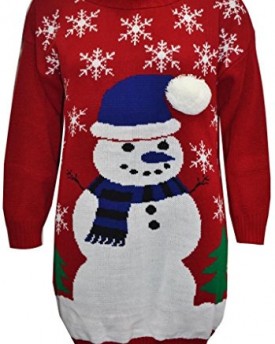 NEW-WOMEN-SNOW-MAN-LONG-CHRISTMAS-JUMPER-XMAS-LONG-SLEEVE-KNITTED-SWEATER-CARDIGANS-UK-SIZE-8-26-LXL-16-18-RED-0