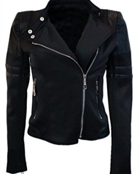 NEW-WOMENS-BLACK-BOMBER-BIKER-JACKET-CROP-LADIES-ZIP-COAT-SIZE-6-8-10-12-14-8-0