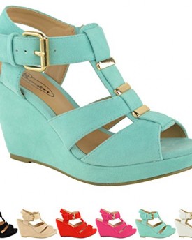 NEW-WOMENS-LADIES-LOW-MID-HIGH-HEEL-STRAPPY-WEDGES-PEEP-TOE-SANDALS-SHOES-SIZE-UK-4-Mint-Green-Suede-0