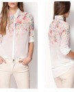 NEW-Womens-Lapel-Collar-Chiffon-Blouses-Floral-Flower-Printed-Long-Sleeve-Shirt-Tops-Sz-8-20-0