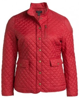 Navy-Red-Plus-Size-Classic-Quilted-Fitted-Spring-Summer-Jacket-Short-Coat-26-Red-0