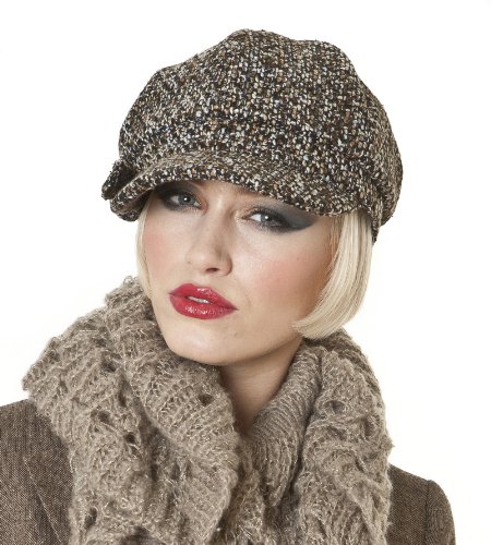 Nellie-Ladies-Tweed-Fashion-Bakerboy-Cap-Brown-Mix-0