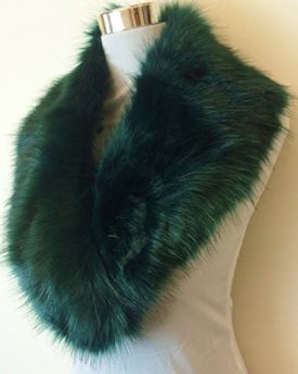 New-DARK-GREEN-Gorgeous-Fluffy-Faux-Fur-Collar-Stole-Wrap-Neck-Warmer-Scarf-0