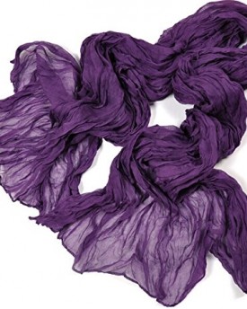 New-Fashion-Ladies-Womens-Candy-Color-Cotton-Pleated-Long-Scarf-Wraps-Shawl-Soft-Scarves-Dark-Purple-0