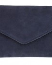 New-Girly-HandBags-Genuine-Suede-Leather-Envelope-Clutch-Bag-Envelope-Wrist-Bag-Evening-Elegant-Womens-Navy-0