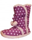 New-Ladies-Coolers-Branded-POLKA-DOT-Microsuede-Fluffy-Lined-Snugg-Boot-Slipper-311-UK-5-6-Pink-0